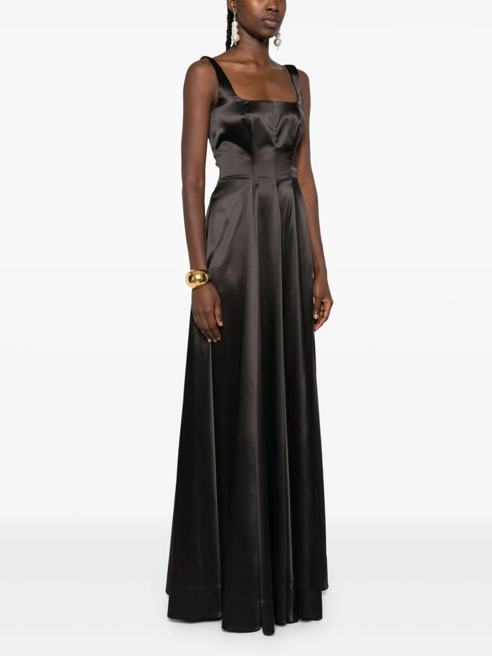 ROSERRY Maxi-jurk met vierkante hals Zwart