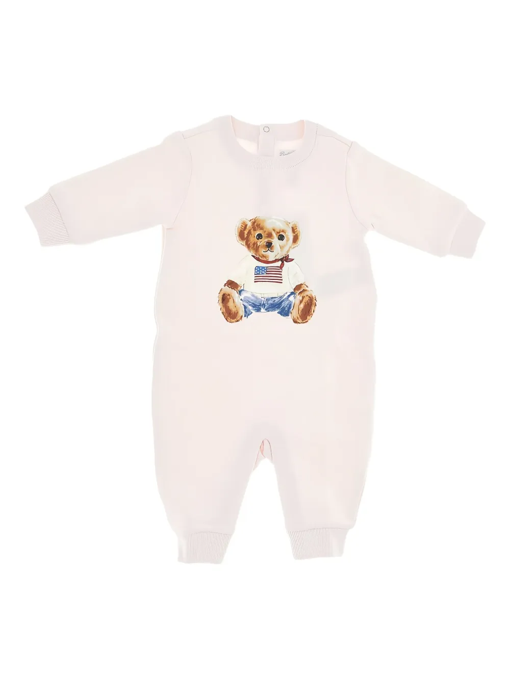 POLO RALPH LAUREN KIDS teddy-print jumpsuit - ピンク POLO RALPH LAUREN KIDS teddy-print jumpsuit - ピンク