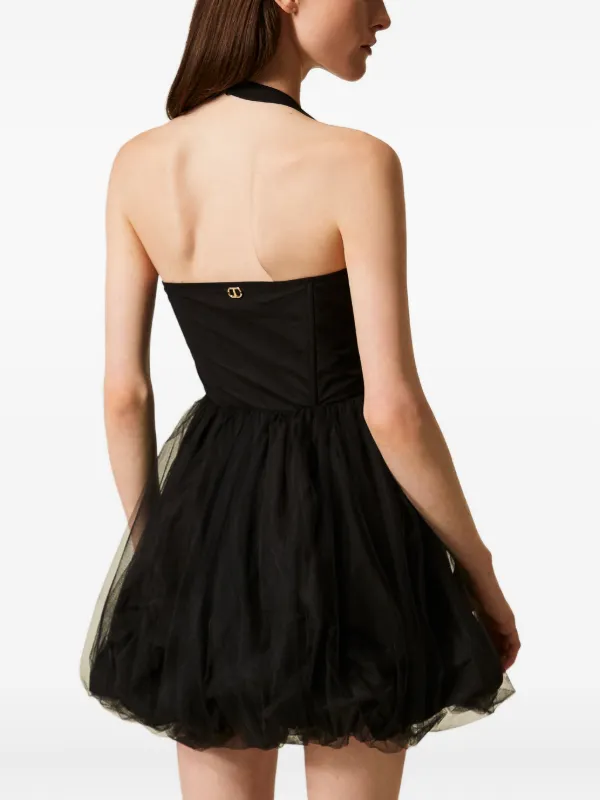 blue dress for baby girl One Shoulder Black Lace Tulle Short Prom Dress Cocktail Party Dress Size 8---Bust 35.5 Waist 28.5 Hips 38.75 Shoulder to Floor 59 main image 1