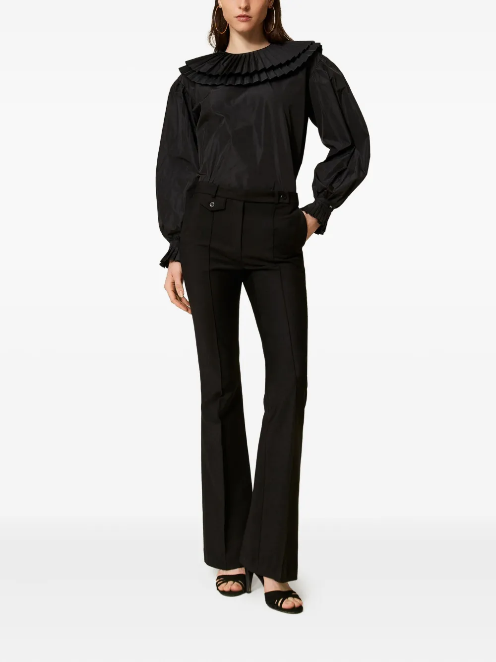 Twinset Flared Trousers In Black