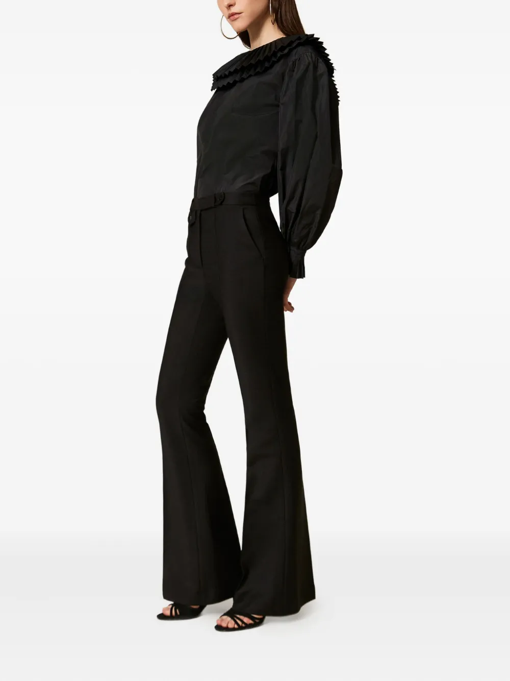 Twinset Flared Trousers In Black