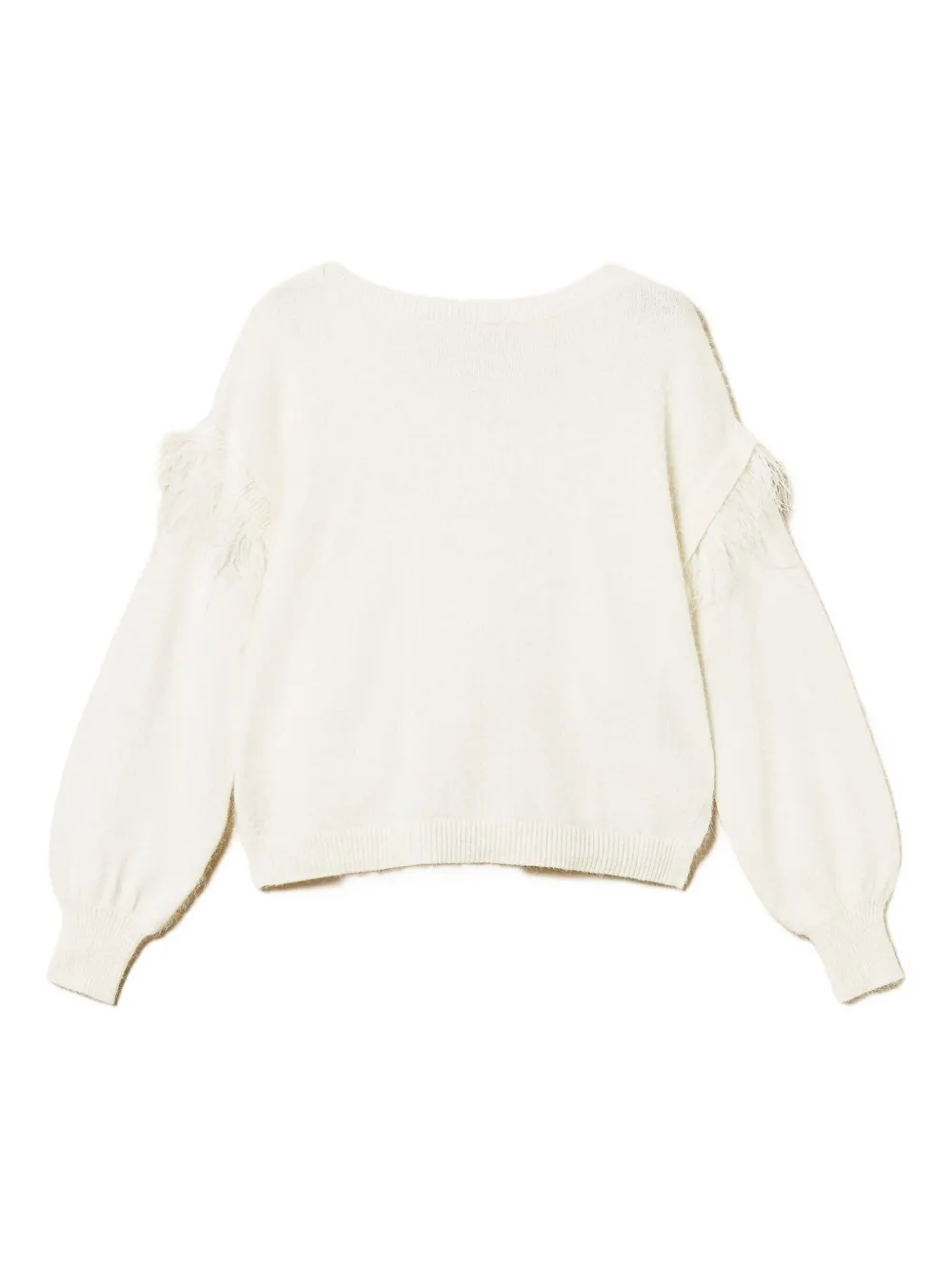 Twinset Feather-trim Sweater In Multi