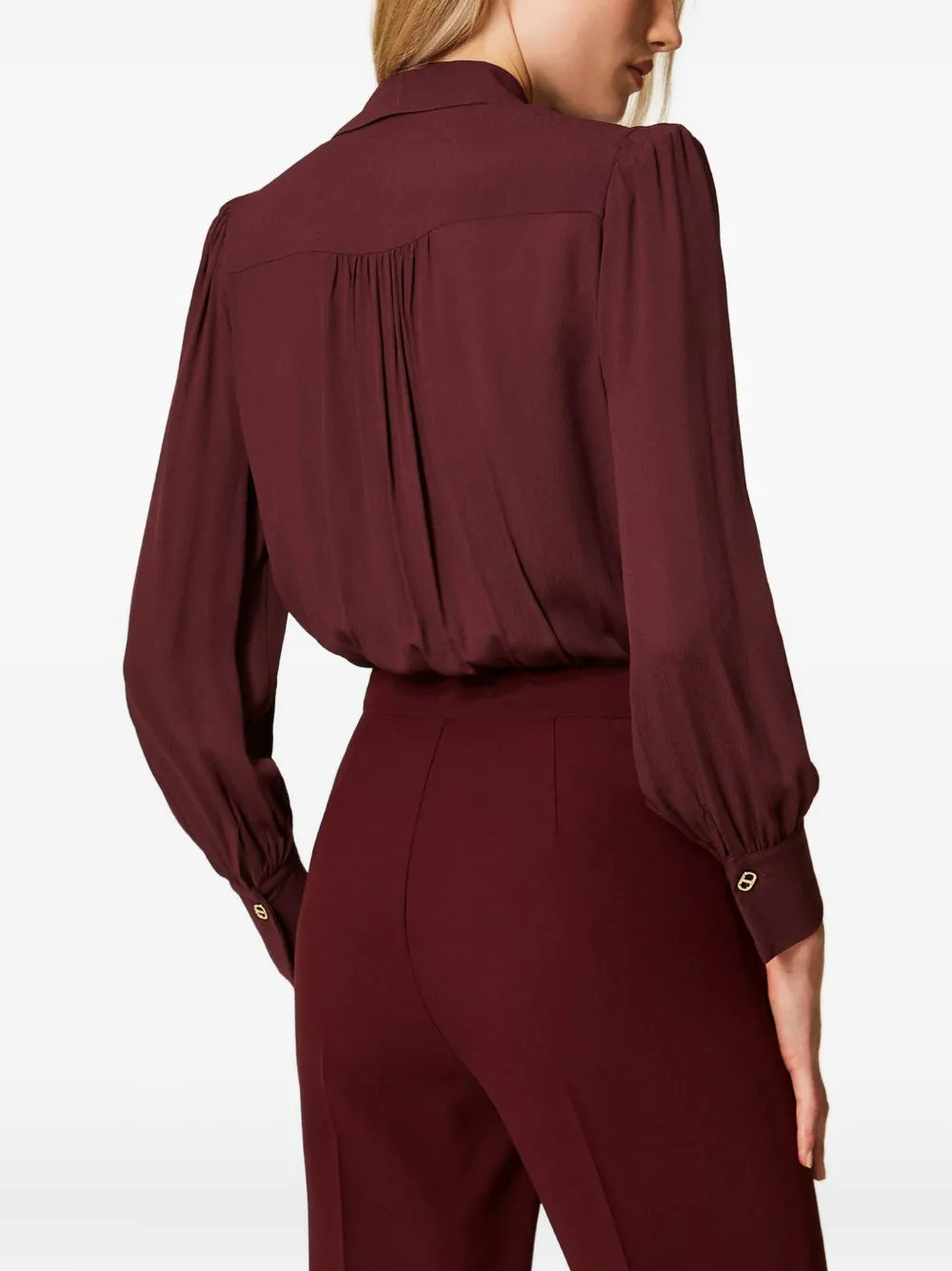 TWINSET Body met gewikkeld effect en pofmouwen Rood