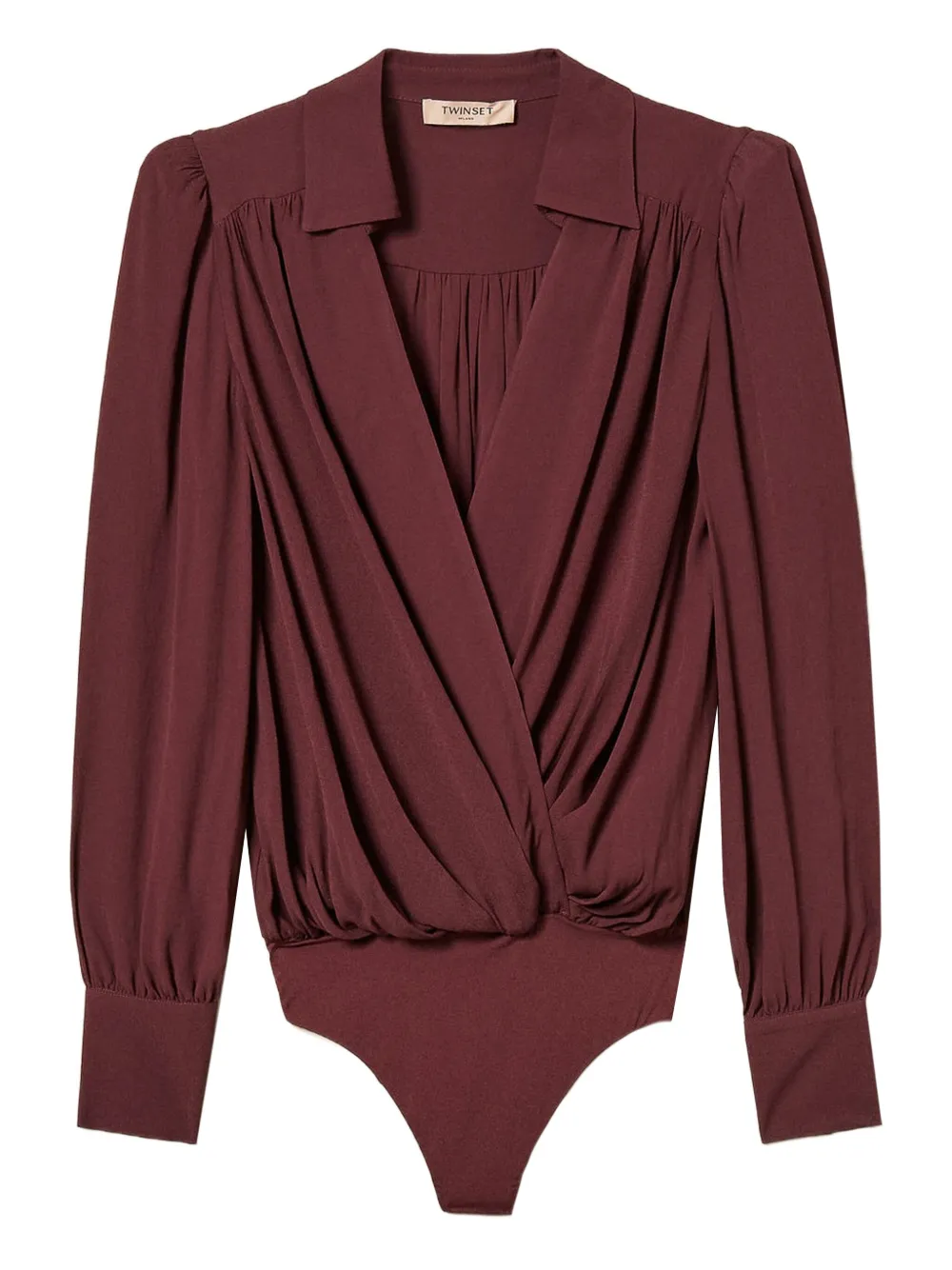 TWINSET Body met gewikkeld effect en pofmouwen Rood