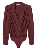 TWINSET wrap-effect puff-sleeve bodysuit - Red