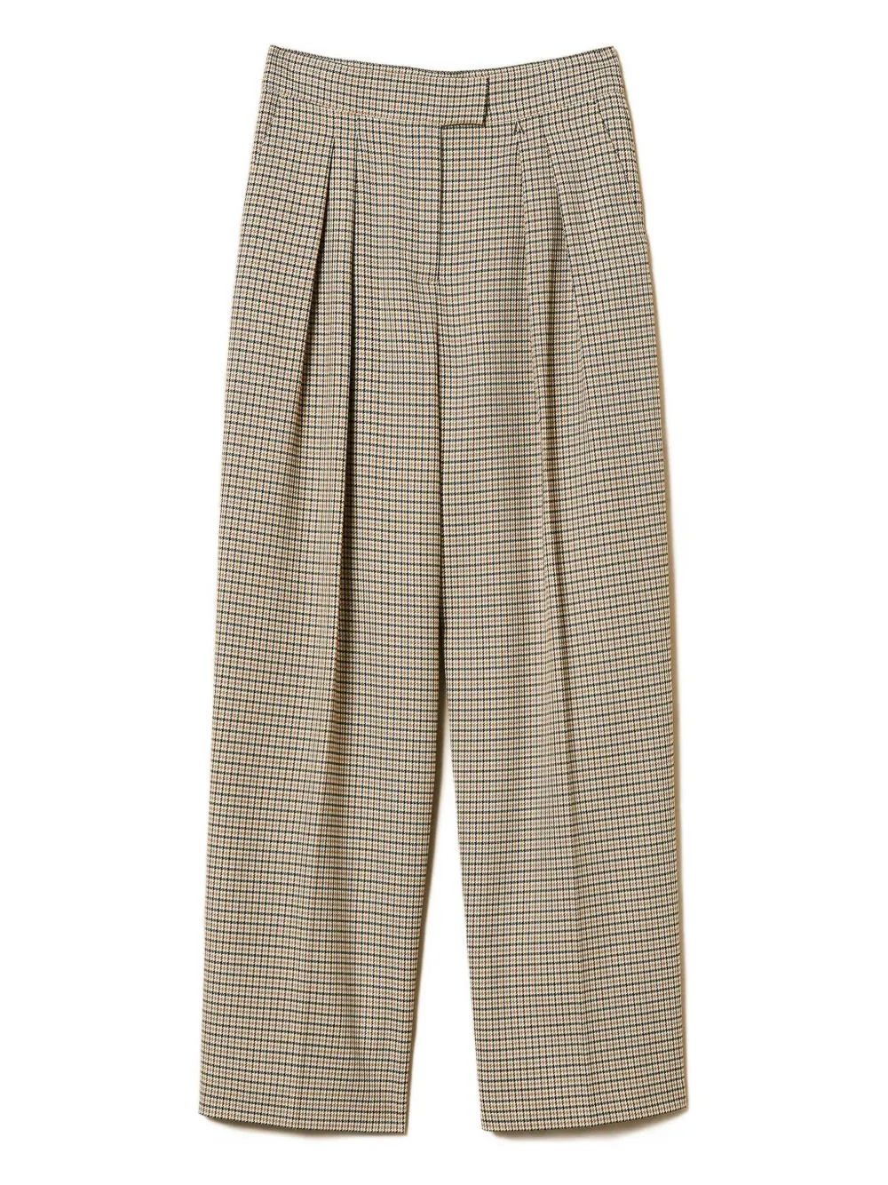 Twinset Houndstooth-pattern Palazzo Pants In Brown