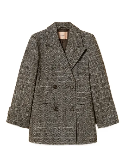 TWINSET abrigo con doble botonadura y motivo espiga