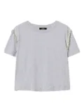 TWINSET beaded-fringe cotton T-shirt - Grey