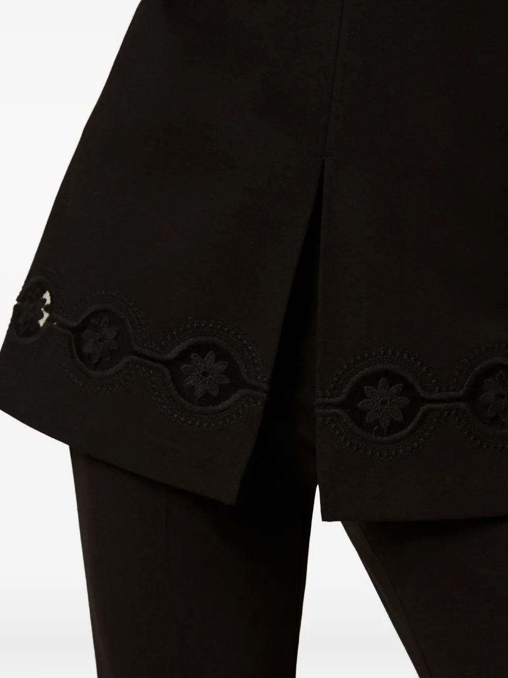 TWINSET Tuniek met geborduurde bloemen Zwart