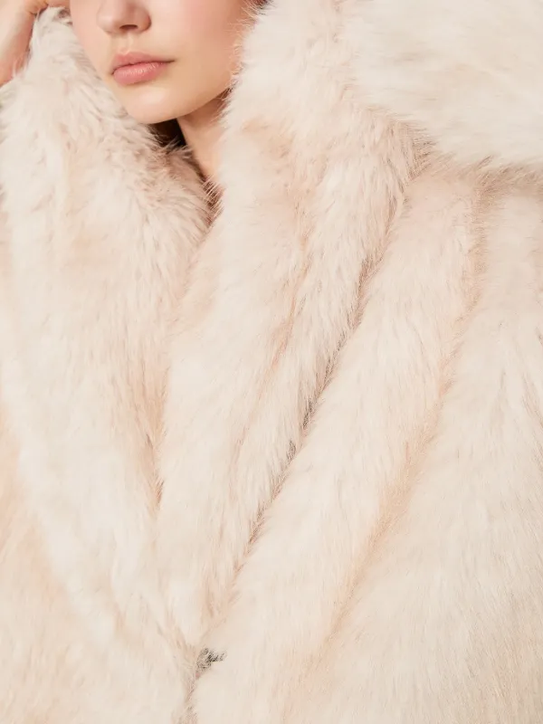 TWINSET フーデッド エコファーコート | ニュートラル | FARFETCH JP