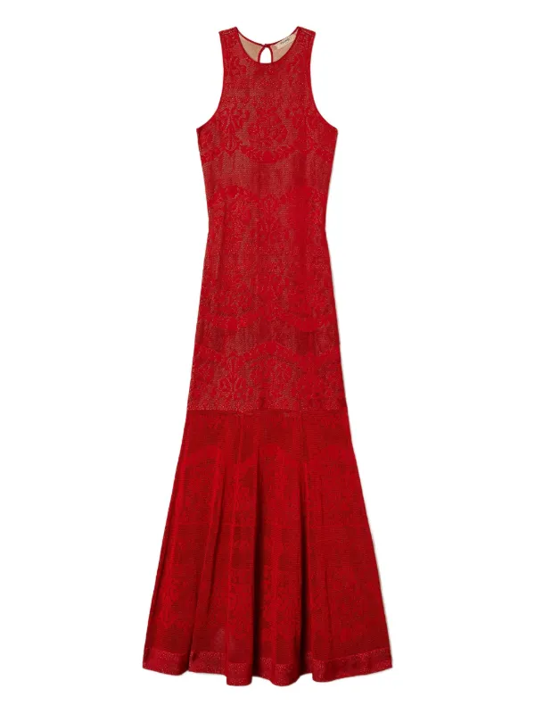 sachin and babi light blue dress Noughts & Kisses cotton blend halterneck sparkle knit maxi dress in pink