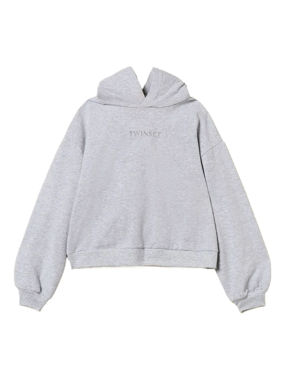 TWINSET Kids embroidered logo hoodie - Grigio