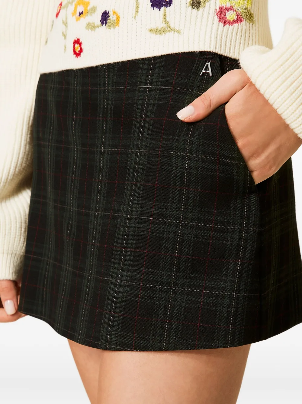 TWINSET Geruite rok met vlakken 12451