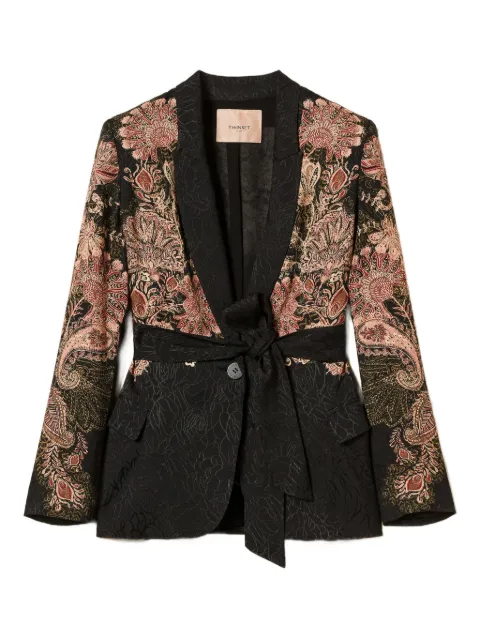 TWINSET paisley-print belted blazer