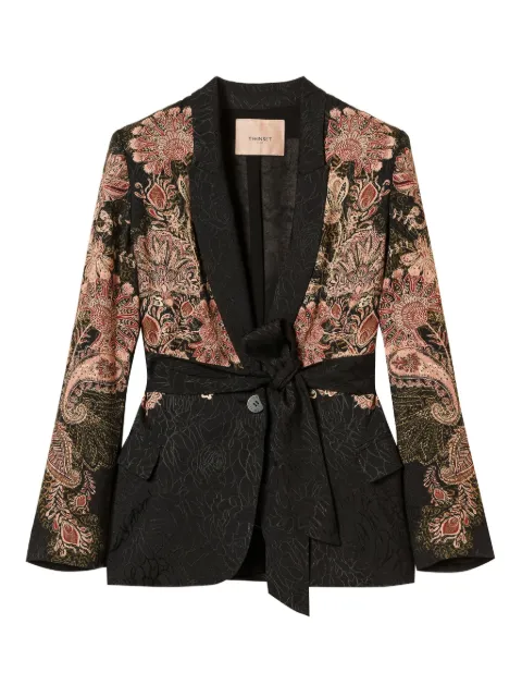 TWINSET paisley-print belted blazer