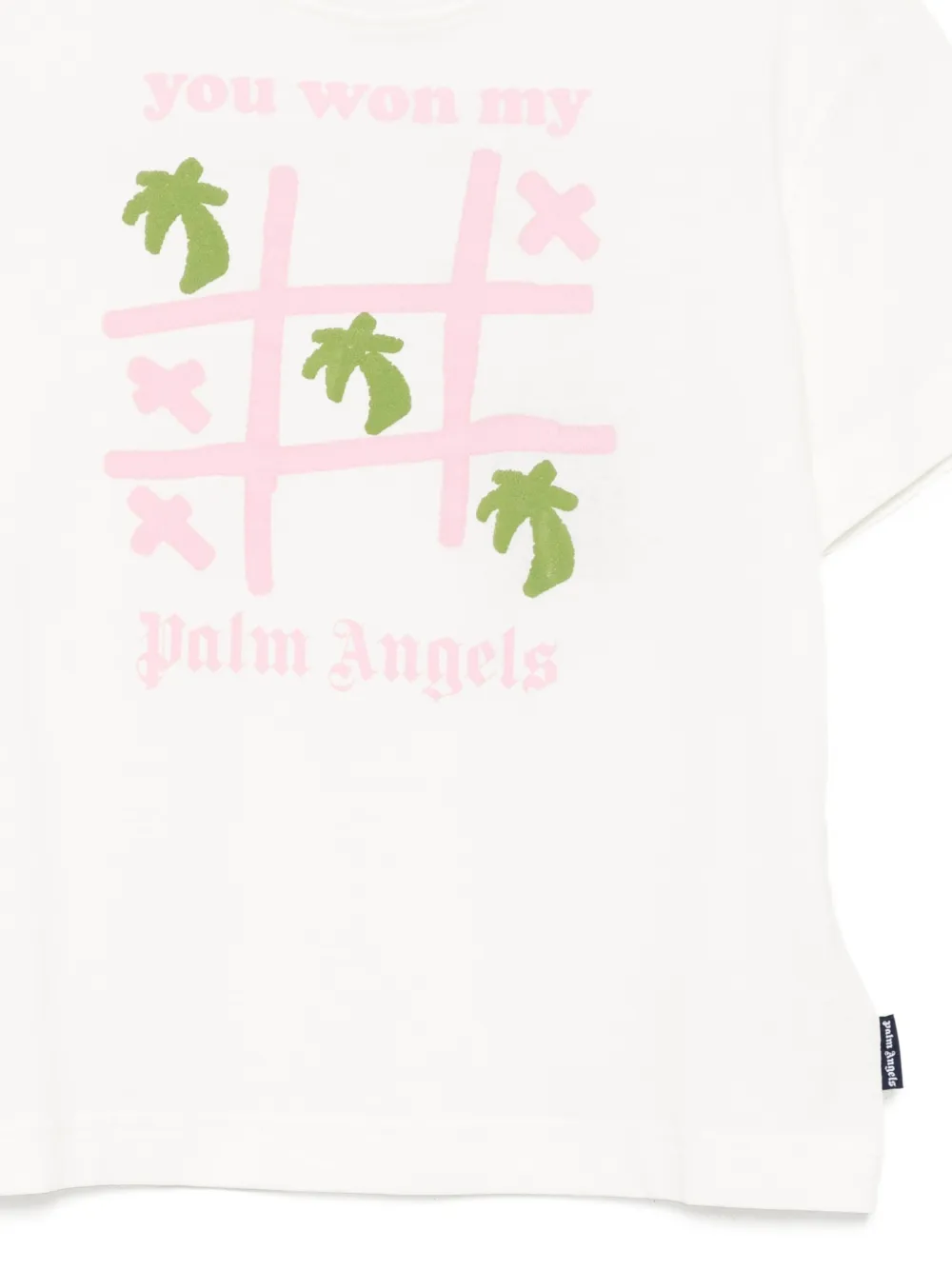 Palm Angels Kids Katoenen T-shirt met logoprint Wit