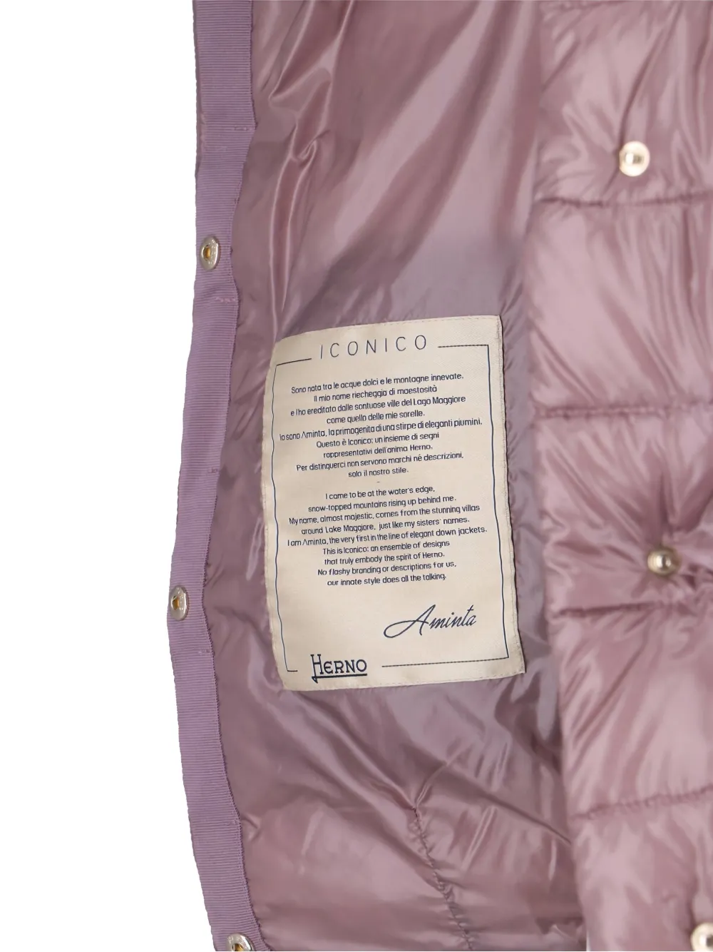Herno quilted turtleneck puffer coat Roze