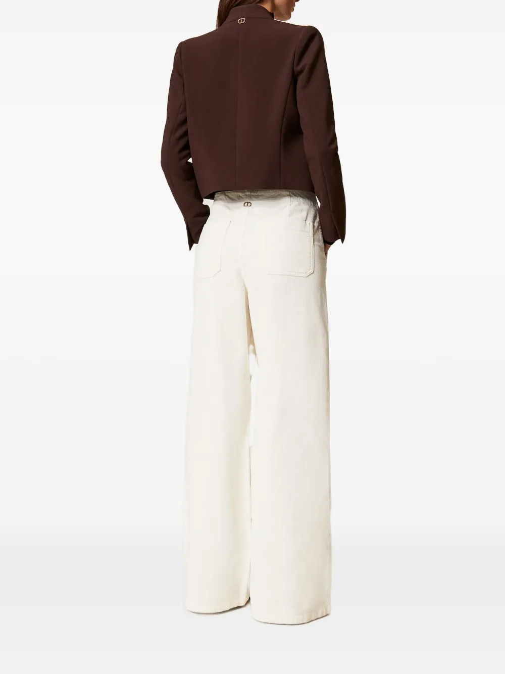 TWINSET Ribfluwelen broek Wit