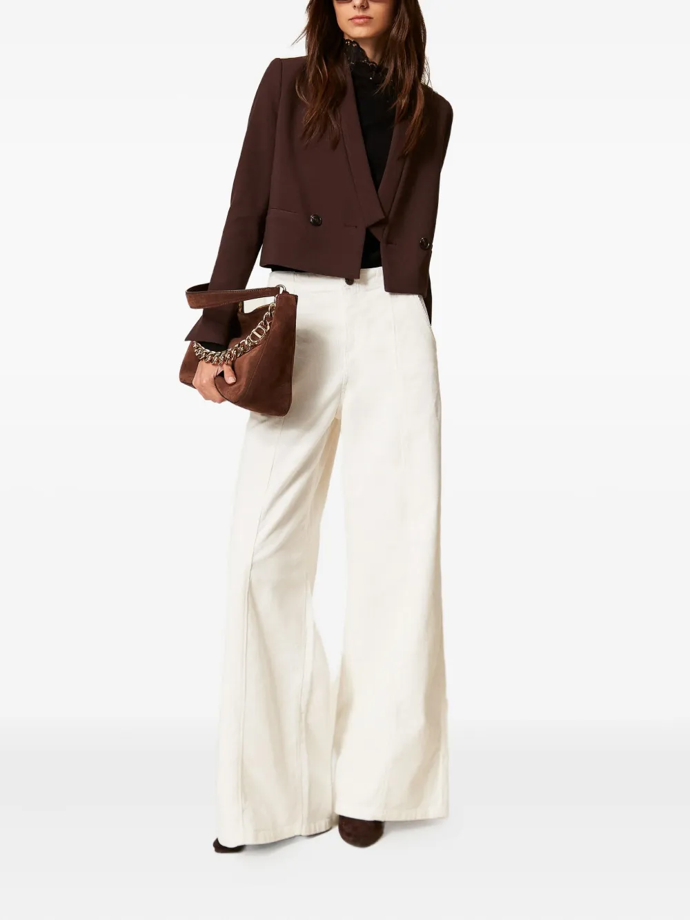 TWINSET Ribfluwelen broek - Wit