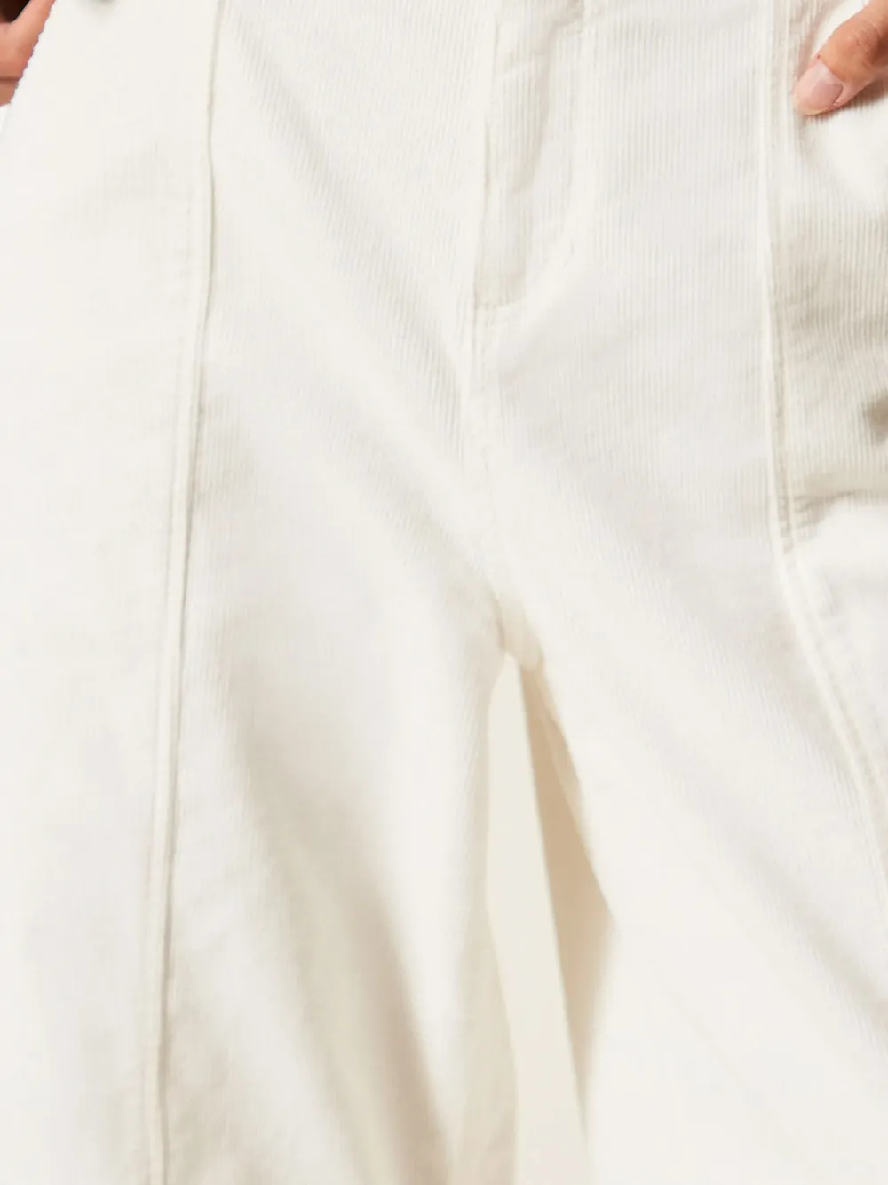 TWINSET Ribfluwelen broek Wit