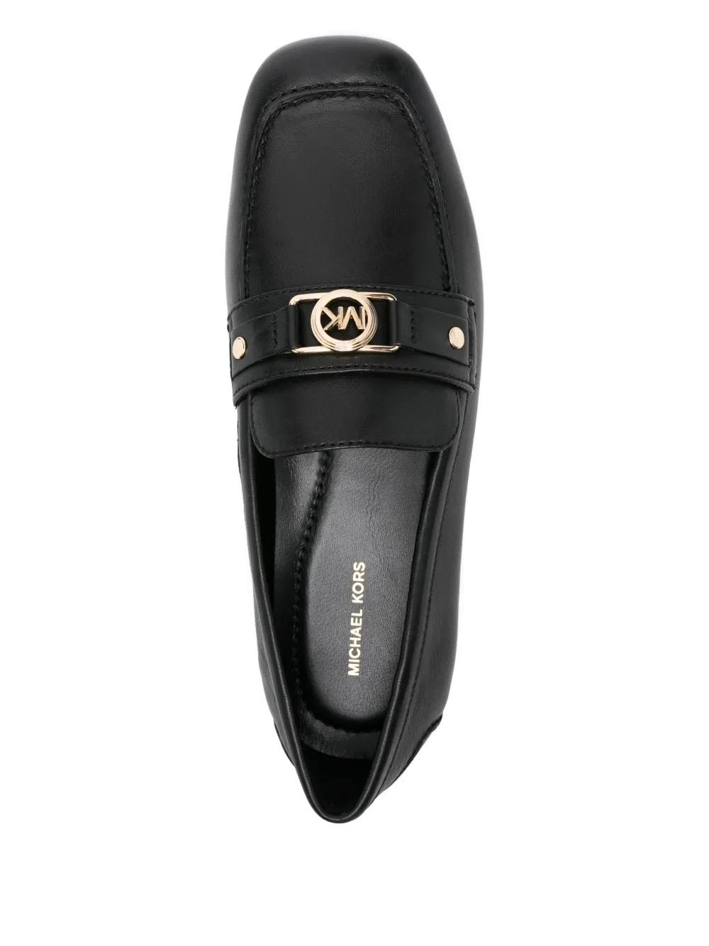 Michael Kors leather logo-plaque loafers Black