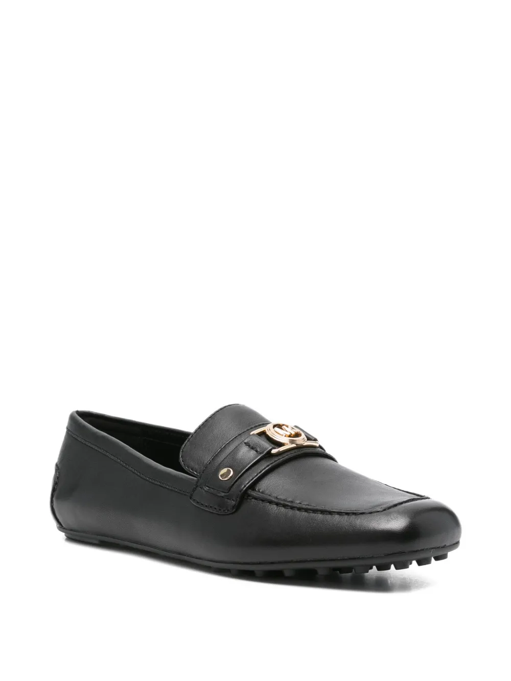 Michael Kors leather logo-plaque loafers Black