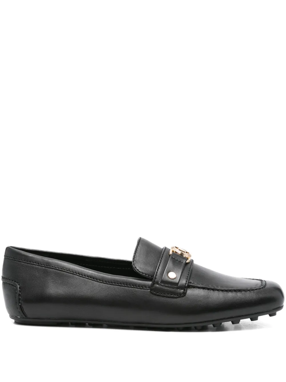 Michael Kors leather logo-plaque loafers Black