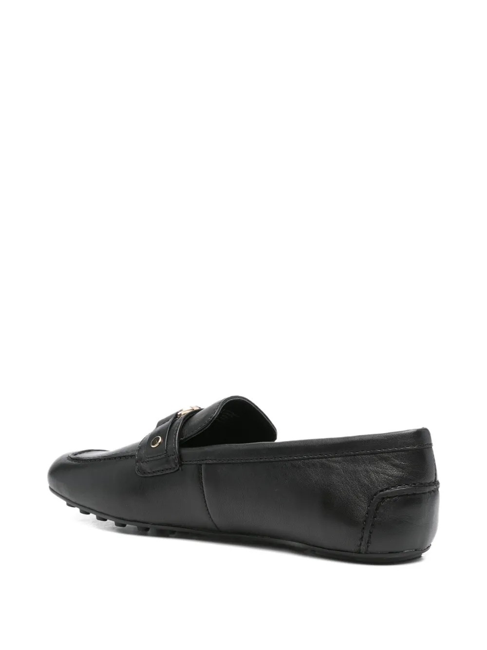 Michael Kors leather logo-plaque loafers Black