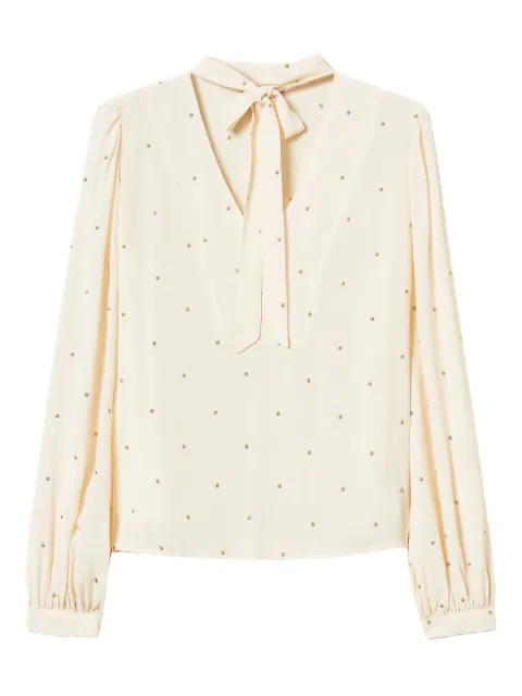 TWINSET embellished tie-neck blouse
