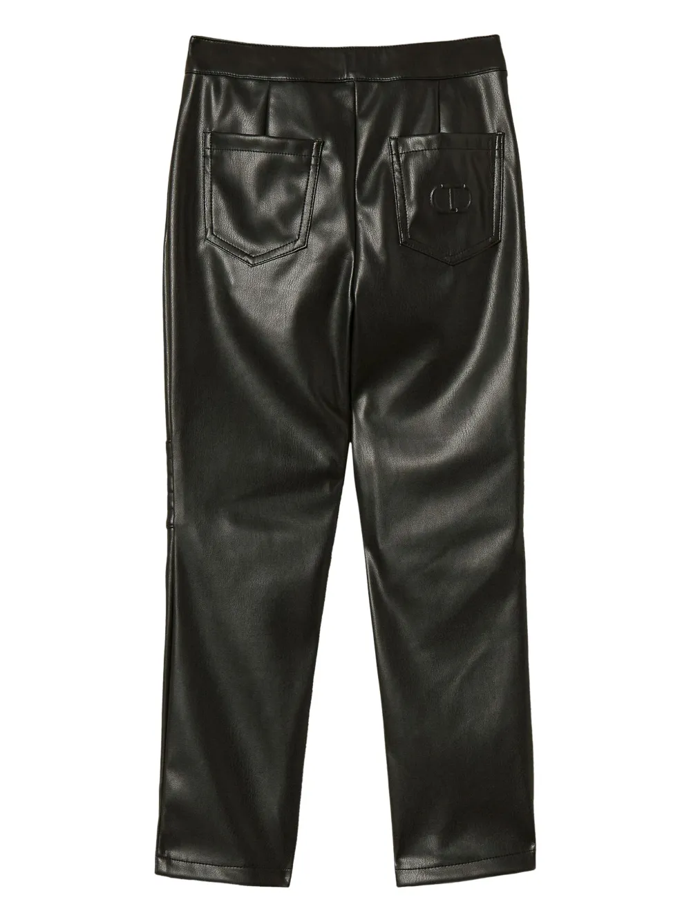TWINSET Kids Broek van imitatieleer met ritszak Zwart