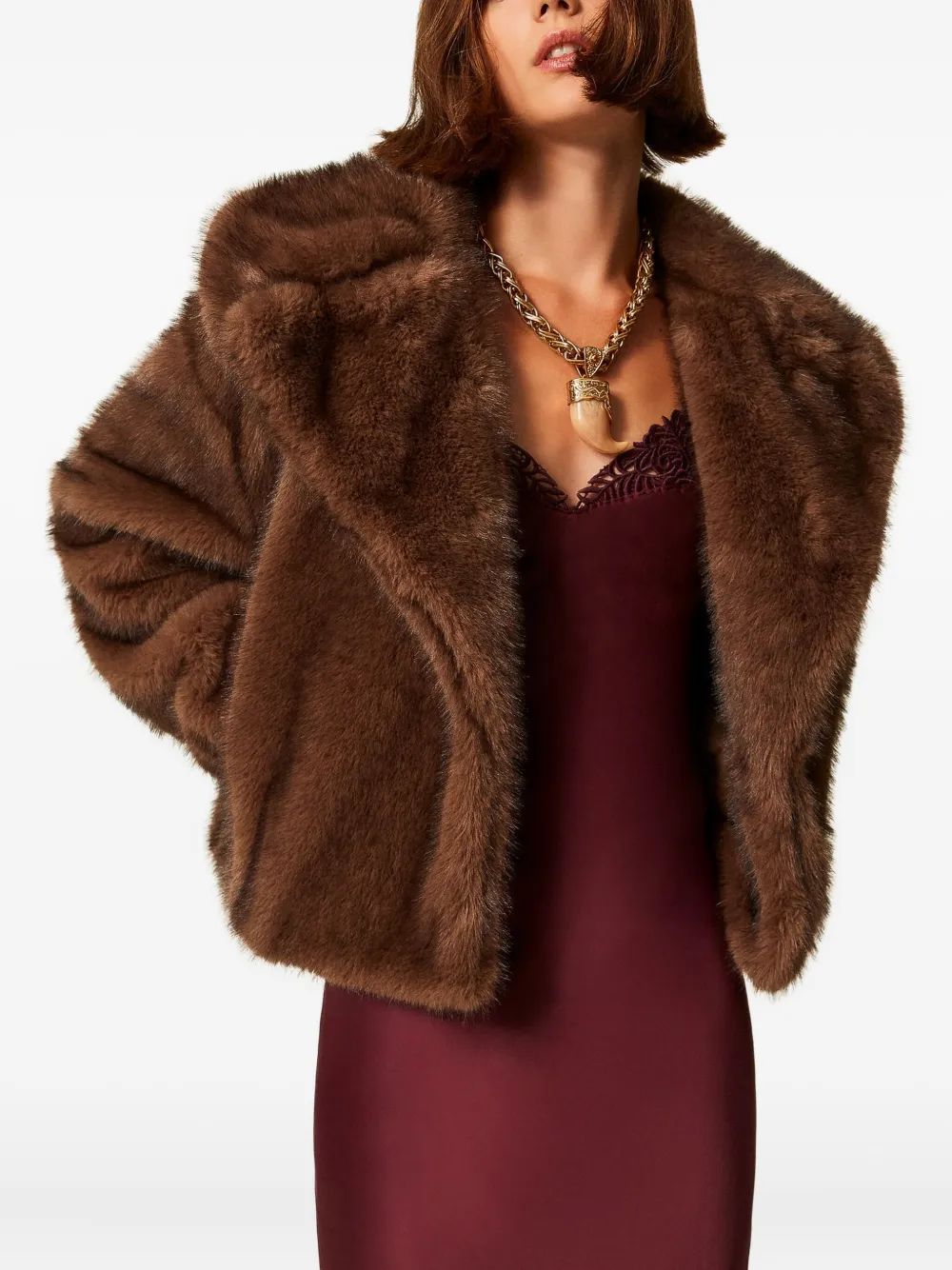 TWINSET oversize-collar faux-fur jacket | Faux Fur & Shearling Jackets | Image 2