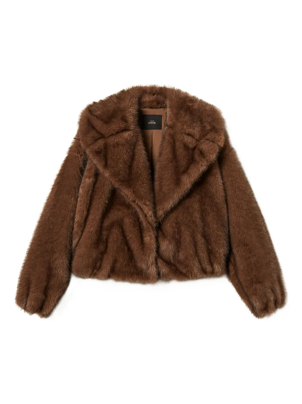 TWINSET oversize-collar faux-fur jacket | Brown | Image 1