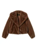 TWINSET oversize-collar faux-fur jacket - Brown
