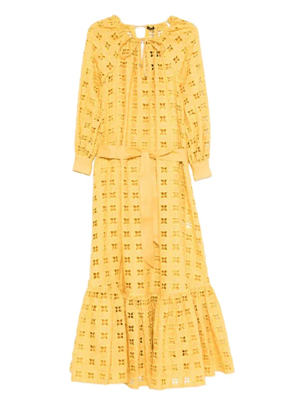 embroidered eyelet maxi dress Women's The Space Between Blue Stripe Embroidered Eyelet Maxi Dress | Size: L main image 0