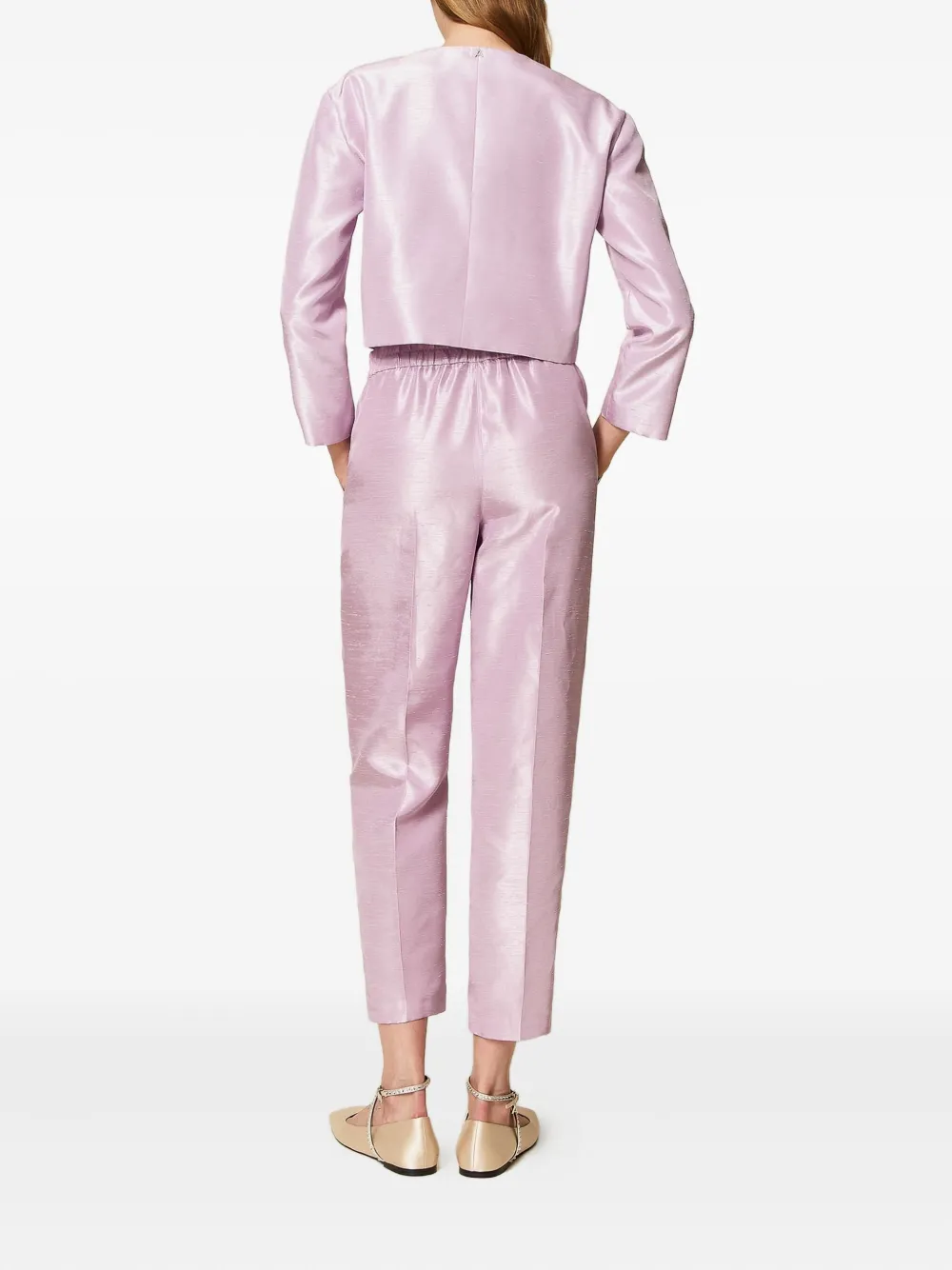 TWINSET Geplooide broek met ritssluiting Roze