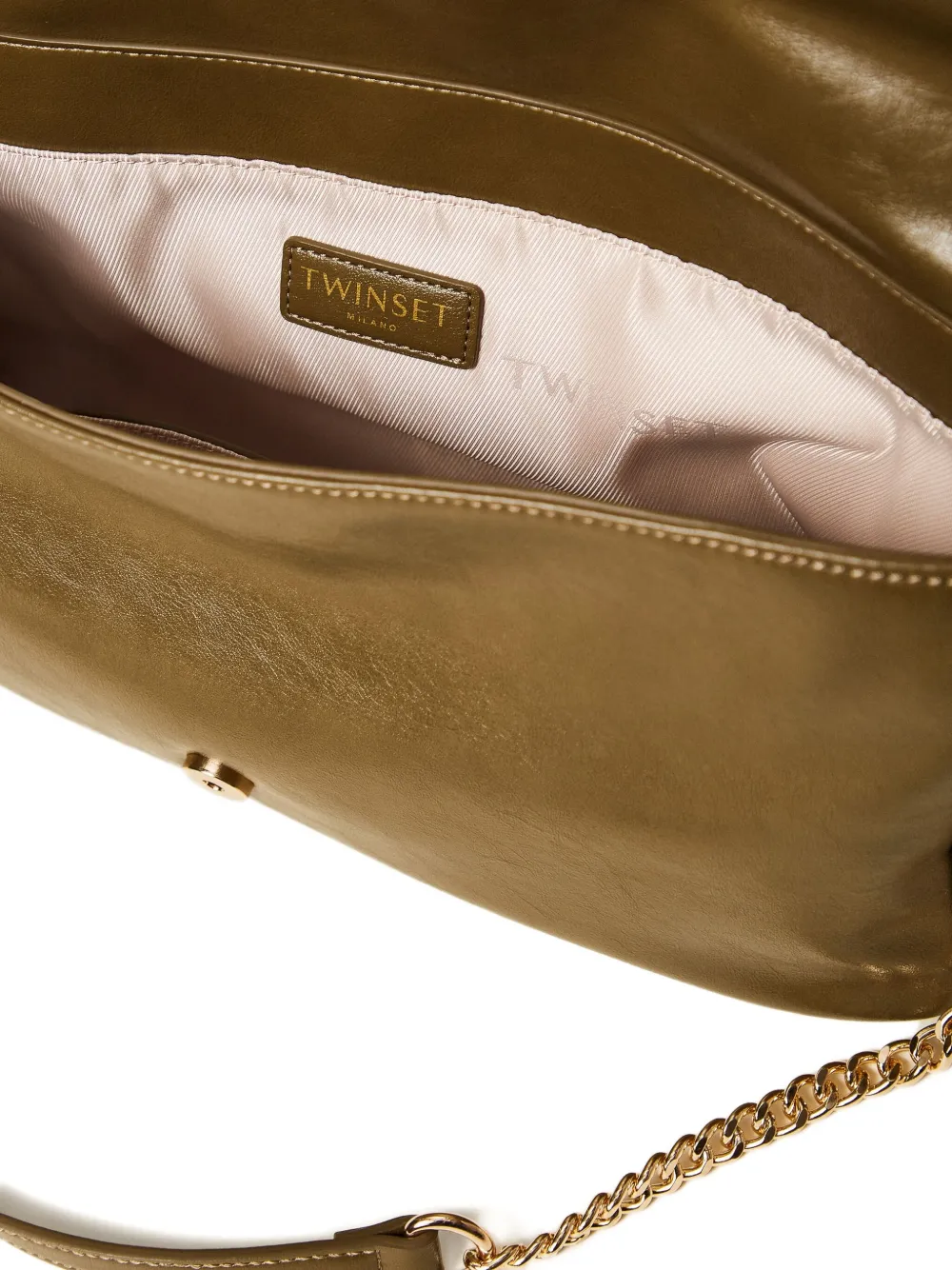 Twinset Structured Handbag With Sleek Silhouette In Brown