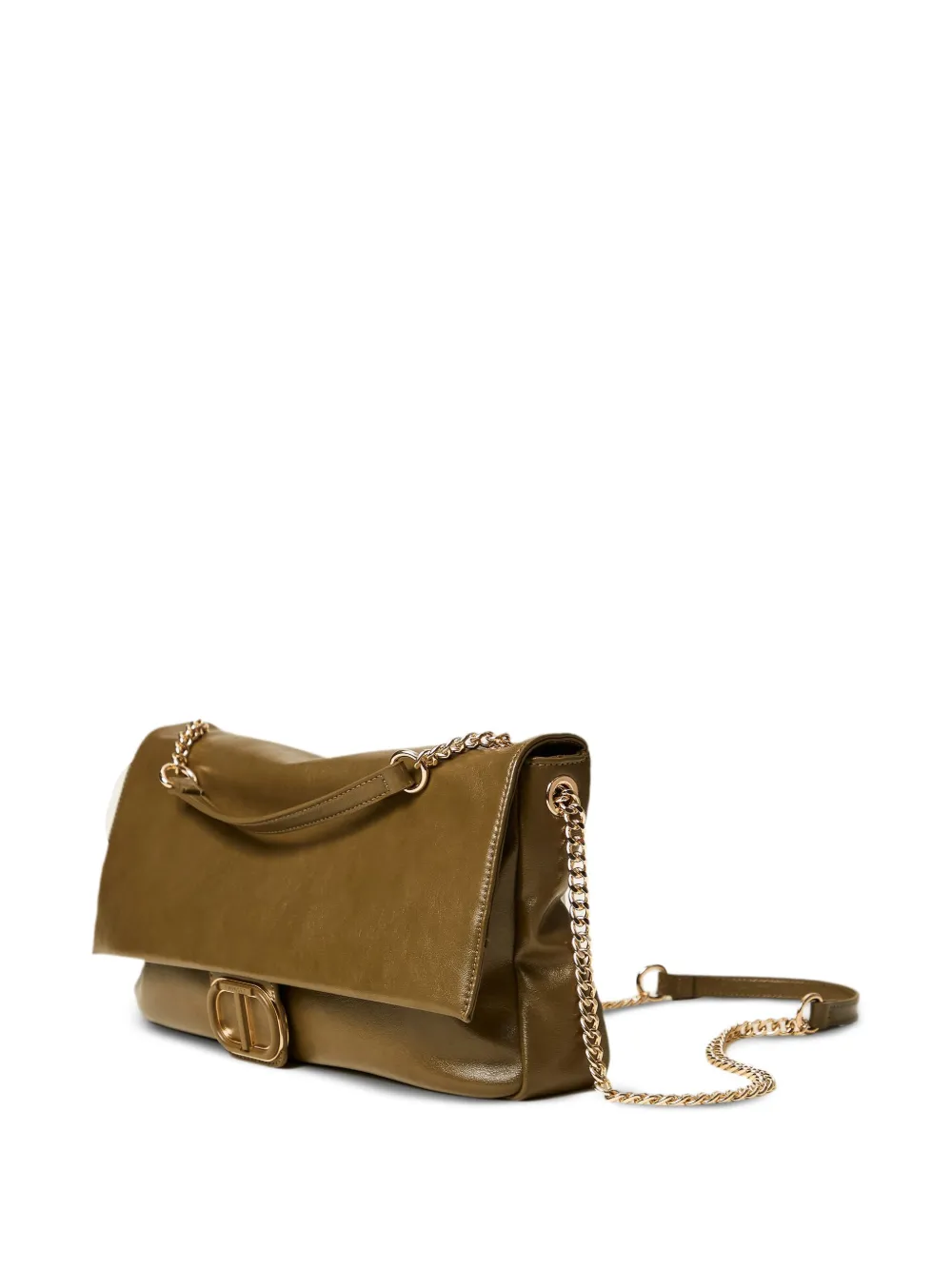 TWINSET Schoudertas met logoplakkaat en ketting Groen