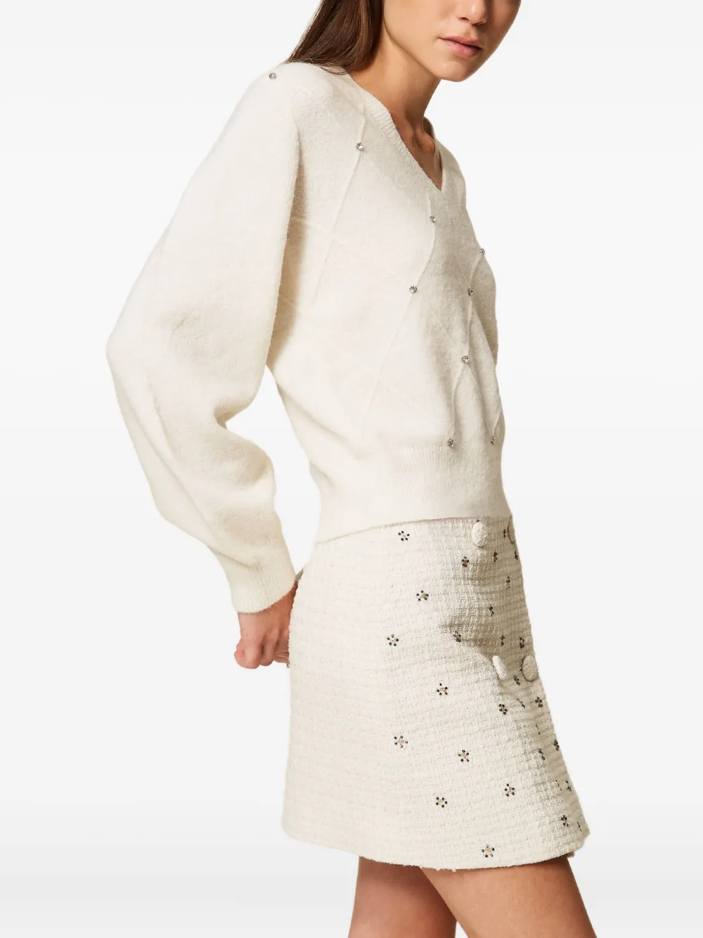 TWINSET Trui met borduurwerk Beige