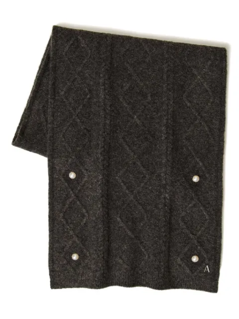 TWINSET kabelstrikket tørklæde med perleudsmykning