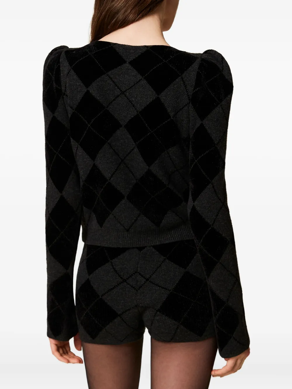 Twinset Pull Avec Losanges Et Incrustations In Black