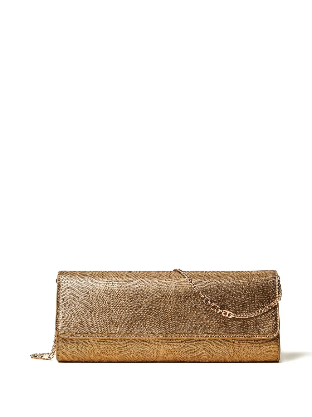 TWINSET Schoudertas met slangen-effect en ketting - Geel