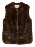 TWINSET faux-fur buttoned gilet - Brown