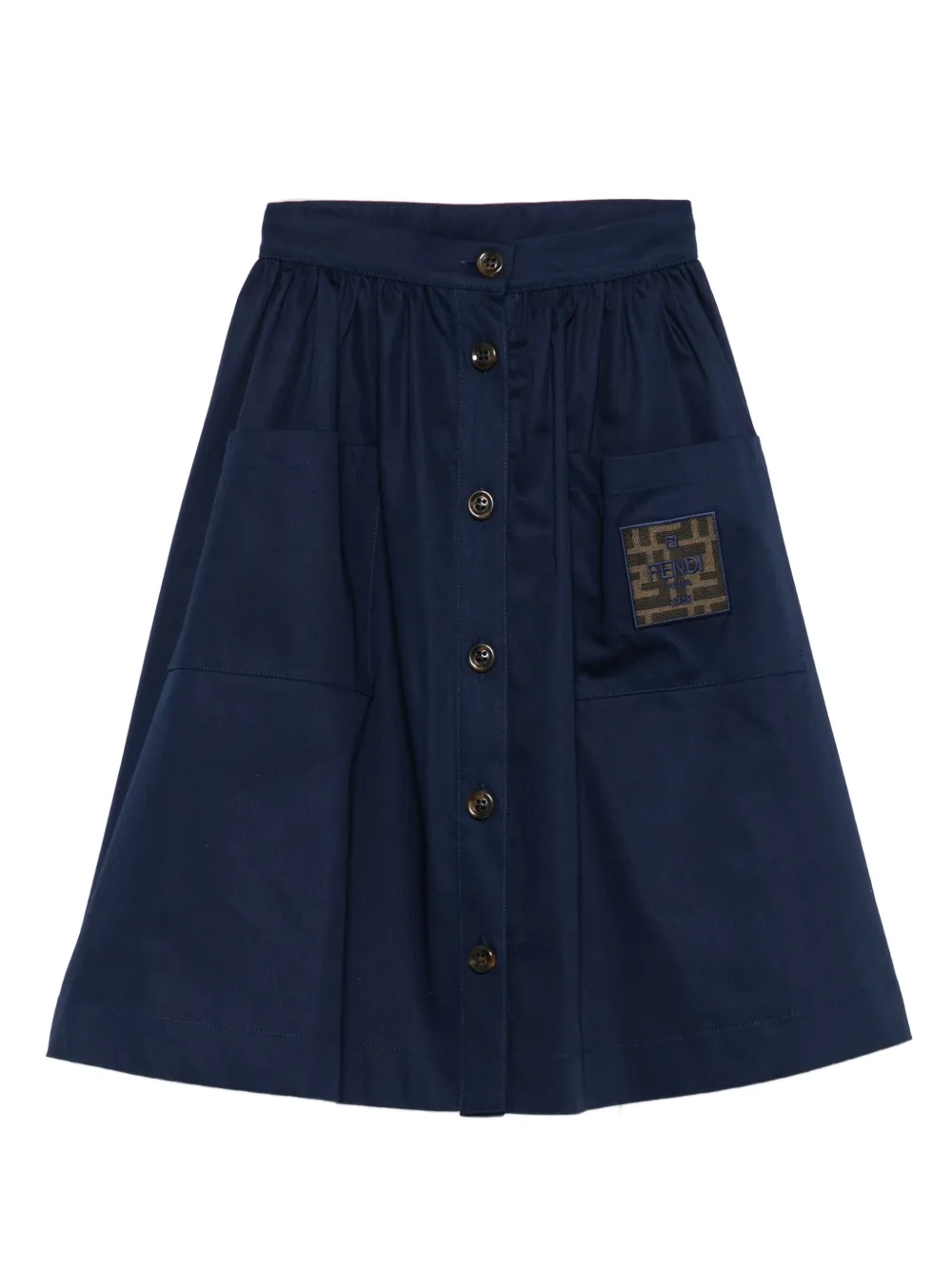 Fendi Kids Rok met knoopsluiting Blauw