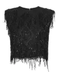 ROTATE BIRGER CHRISTENSEN sequin fringe top - Black