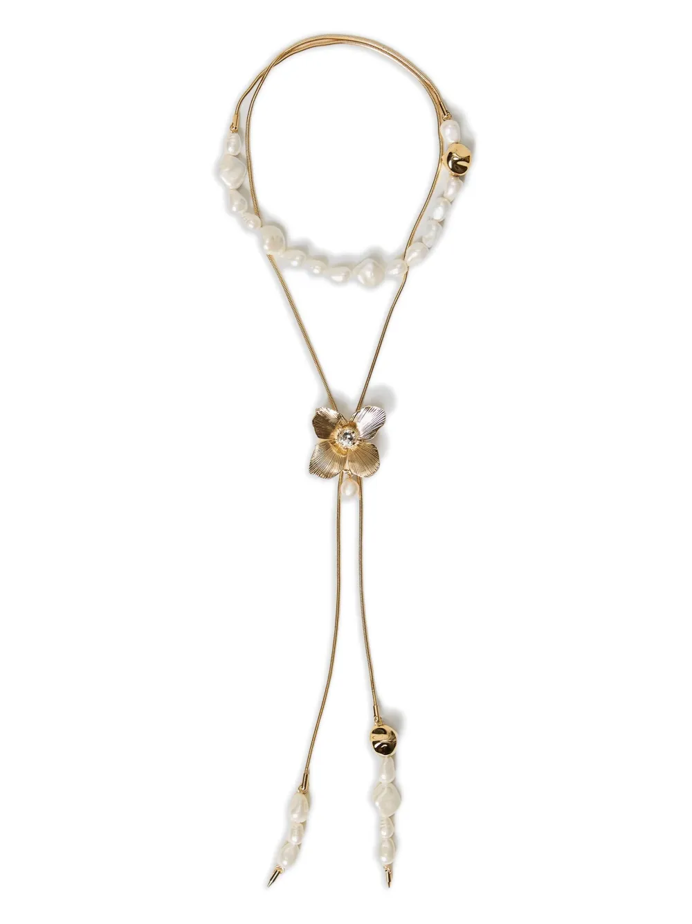 TWINSET pearl-flower necklace | Gold | Image 1