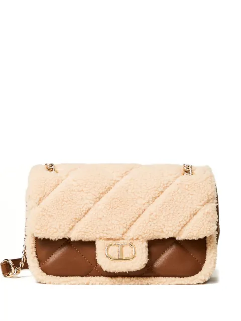 TWINSET quilted shearling shoulder bag