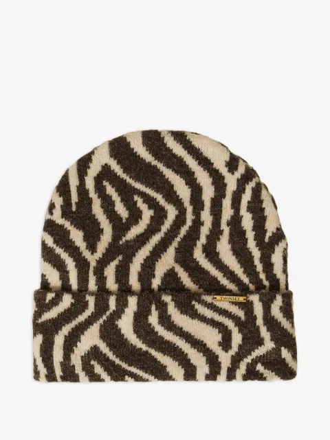 TWINSET bonnet à imprimé animalier