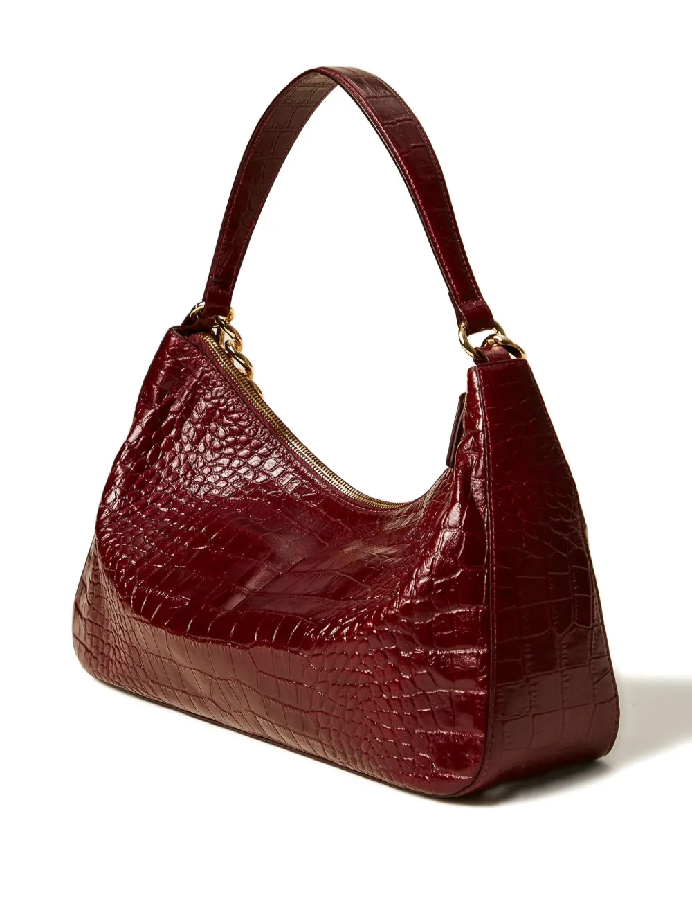 Twinset Liliane Crocodile-effect Chain Shoulder Bag In Red