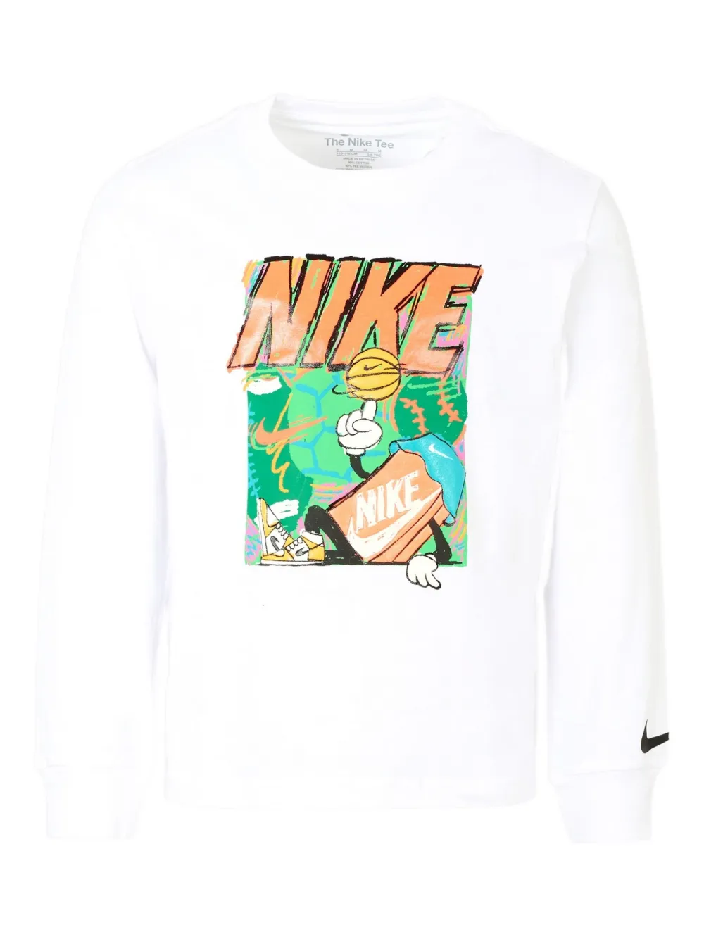 Nike Kids long-sleeve graphic-print T-shirt Wit