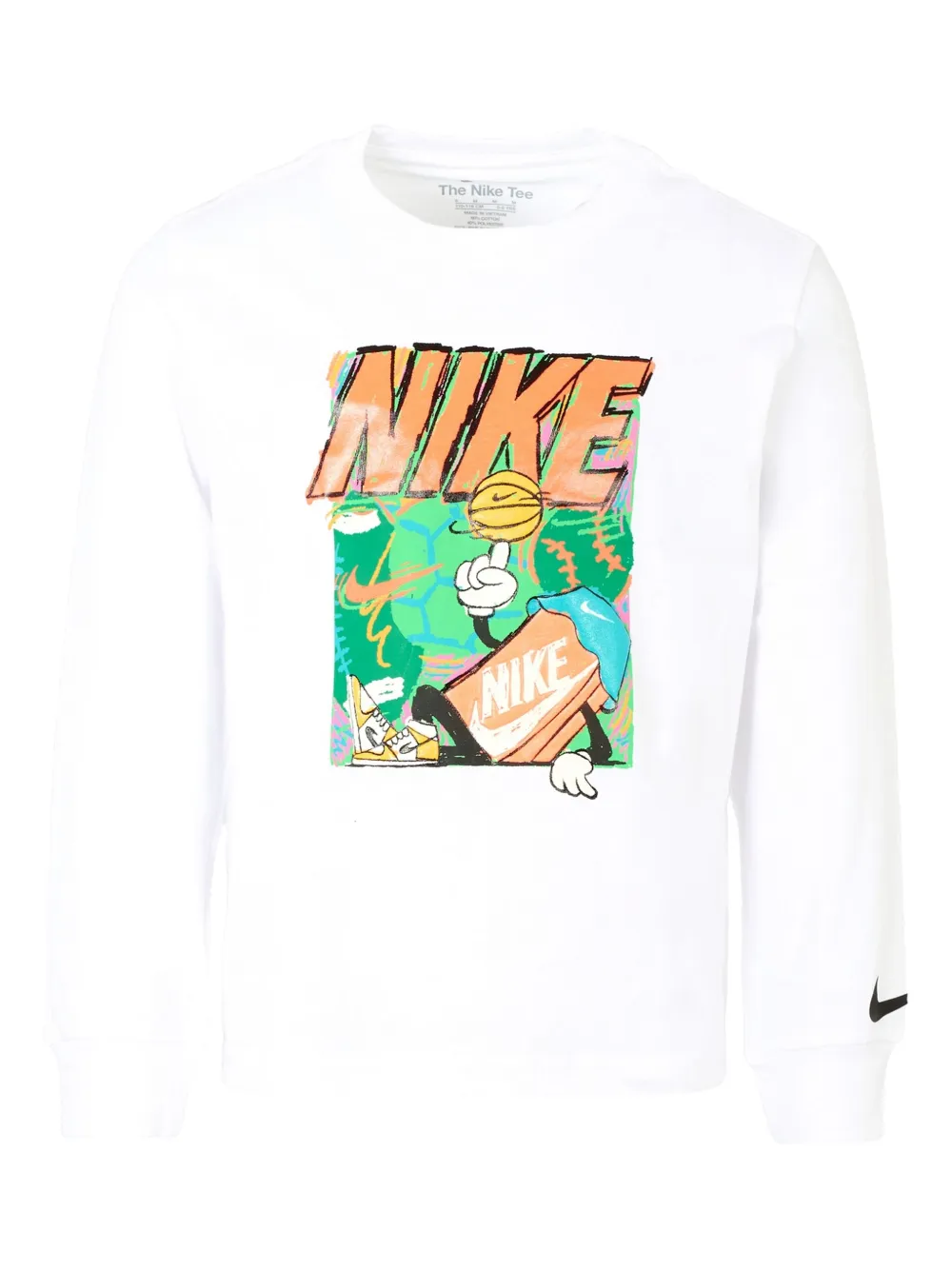 Nike Kids T-shirt met grafische print en lange mouwen Wit